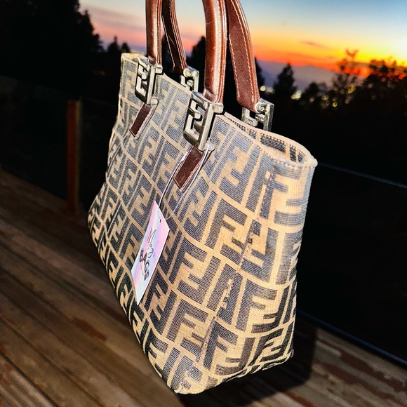 Fendi: Zucca Tobacco FF Handle Tote - Picture 4 of 16